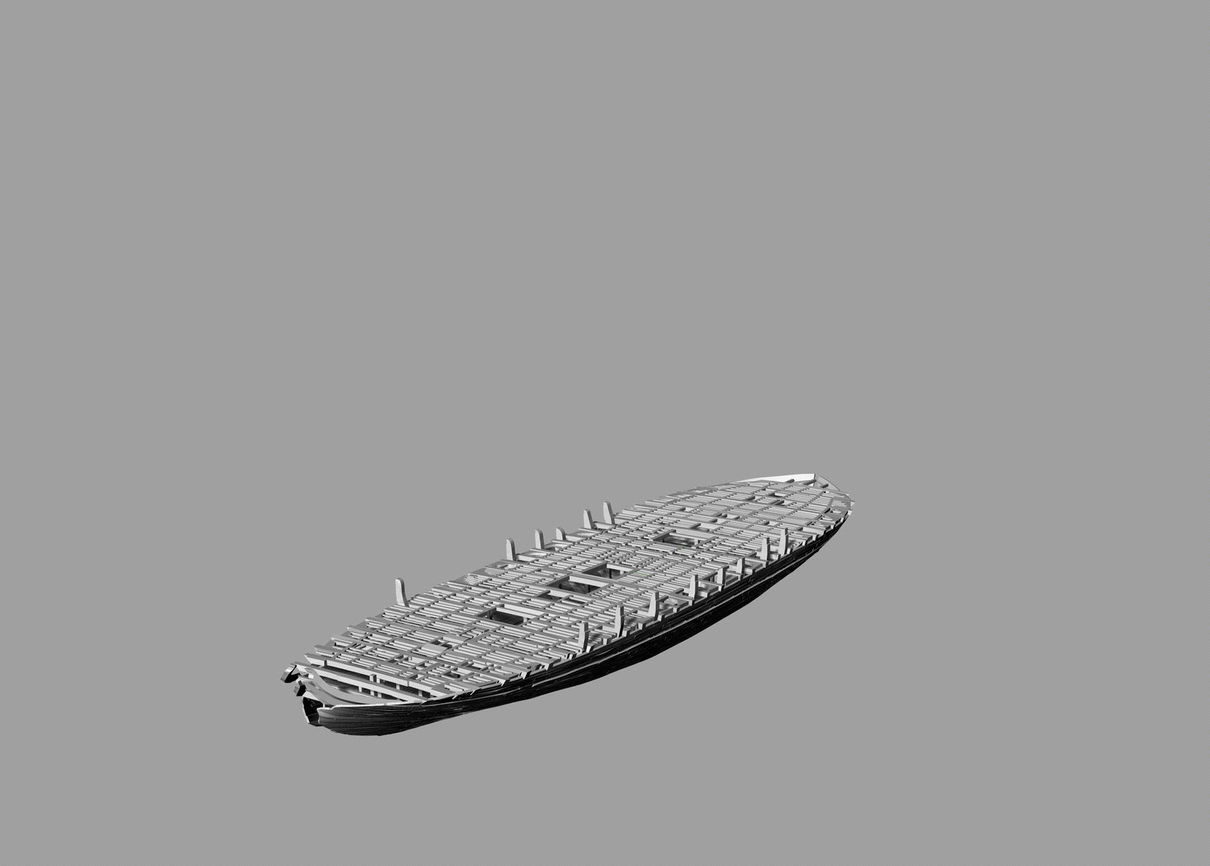 HMS Victory 3D model in layers